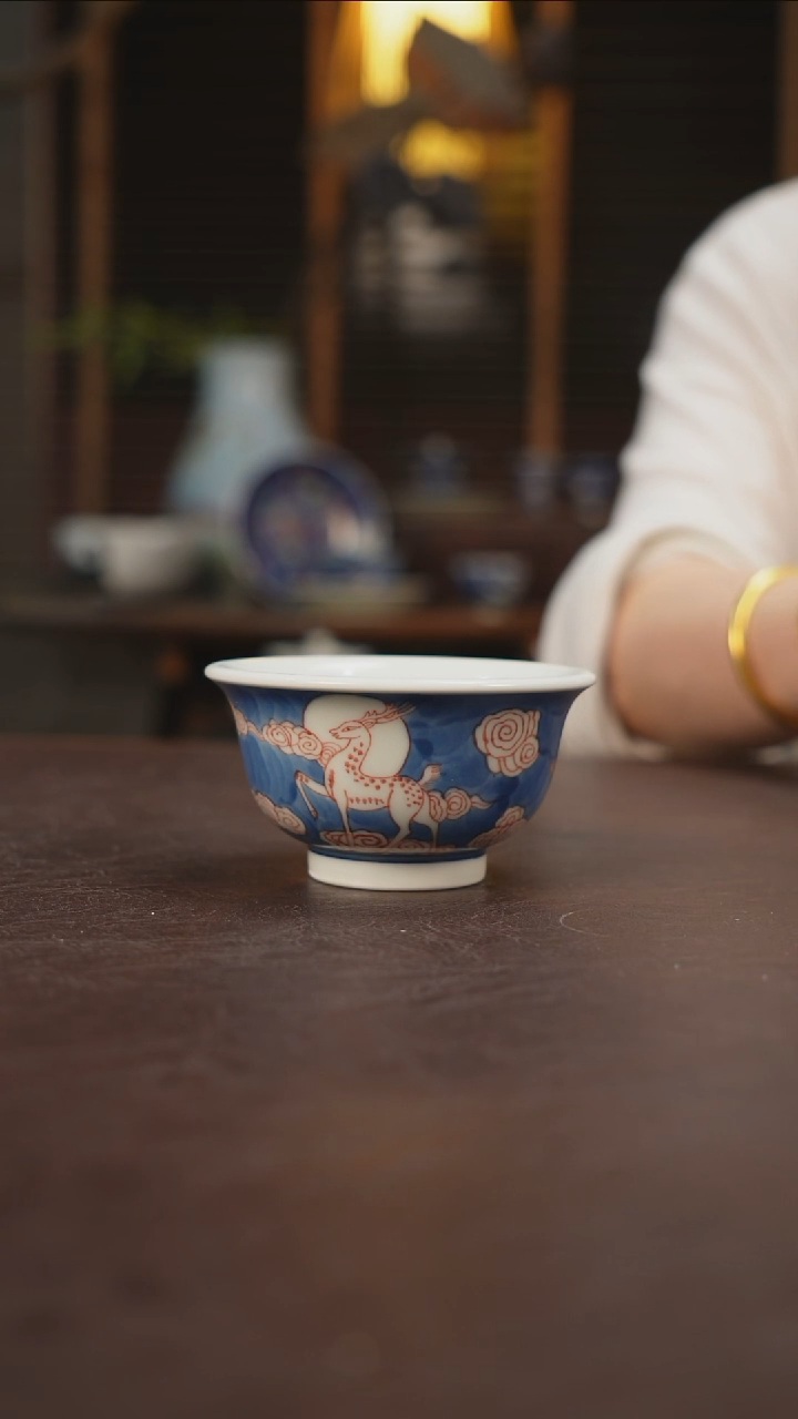杯景德镇陶瓷杯碗柴烧多人