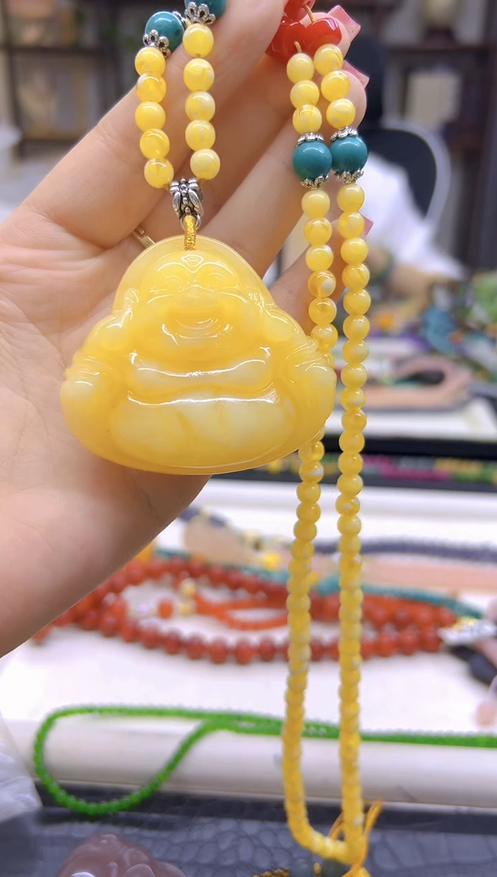 蜜蜡毛衣链未镶嵌DIY款M722