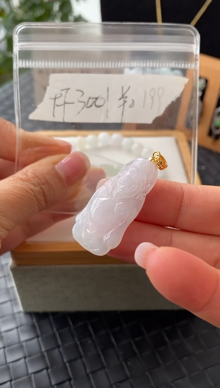 吊坠(不含链)银S925镶嵌翡翠FF3001