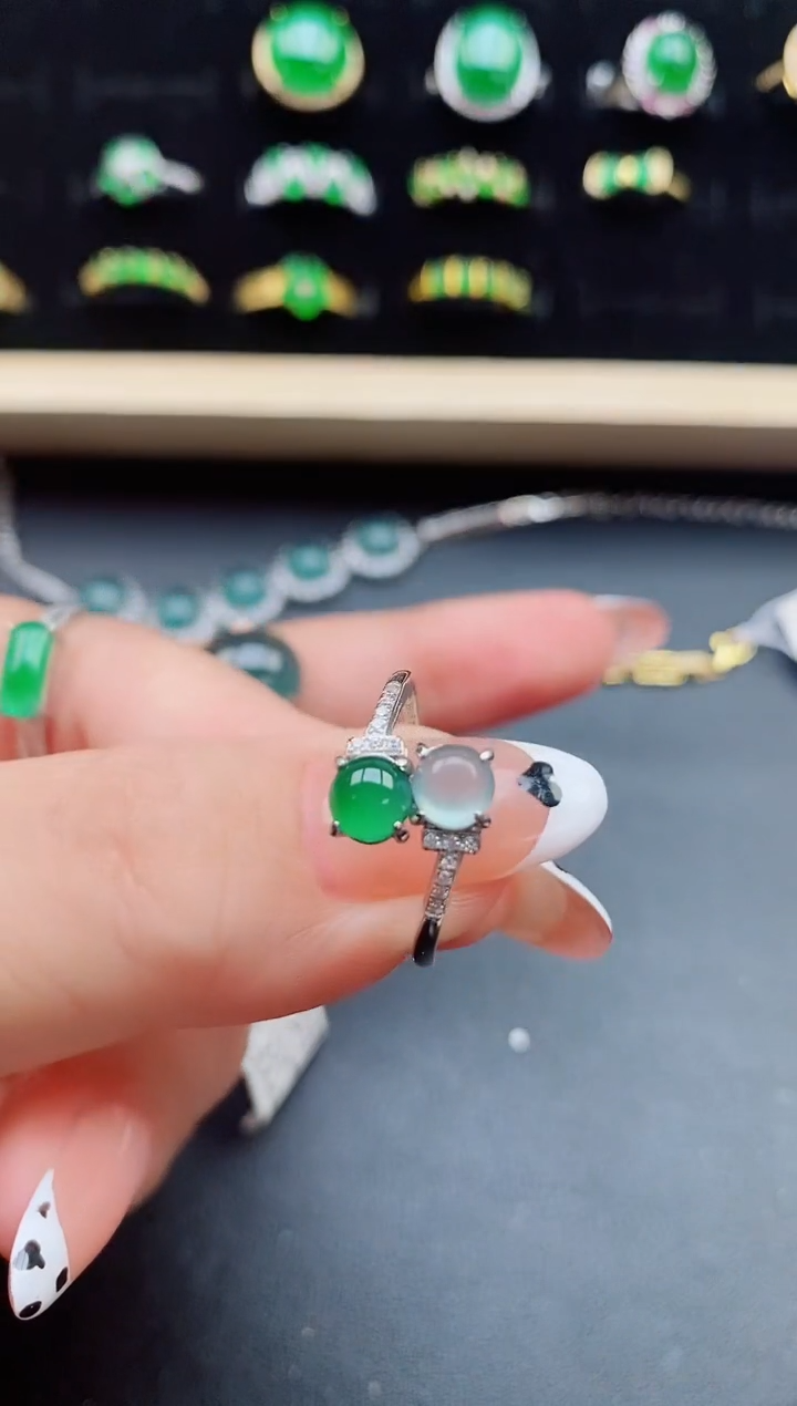 【闪购商品】翡翠戒指银S925镶嵌2132