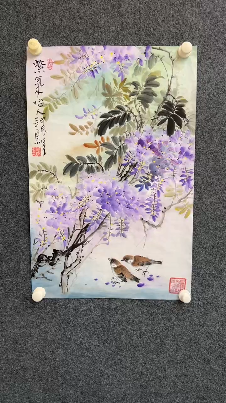 【闪购商品】国画2.9郑志宗四尺三开花鸟10