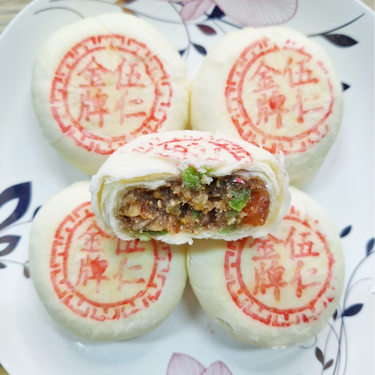 五仁月饼酥皮苏式月饼果仁坚果大白皮