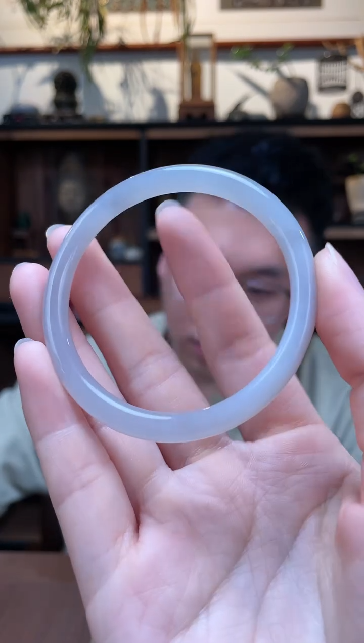 【闪购商品】和田玉手镯未镶嵌53#烟紫手镯YR