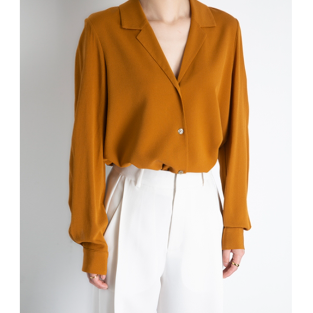 鬼绉真丝西装领衬衫XXK2A2401