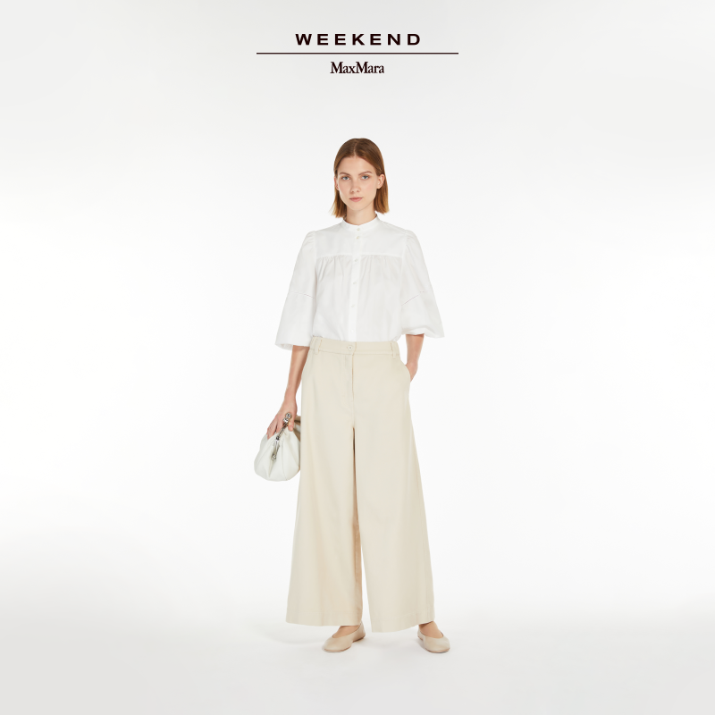 Weekend MaxMara 2025春夏新款女装棉质阔腿长裤5131105106