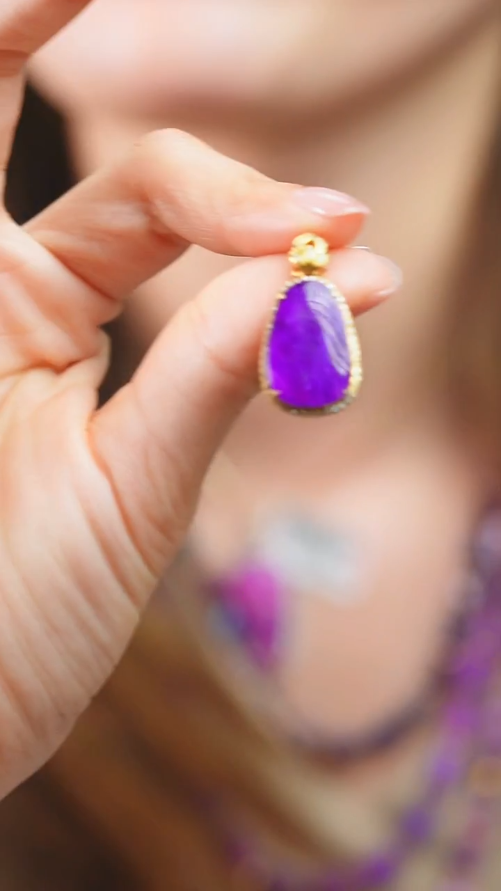 苏纪石（舒俱来）18K金镶嵌吊坠(不含链)22