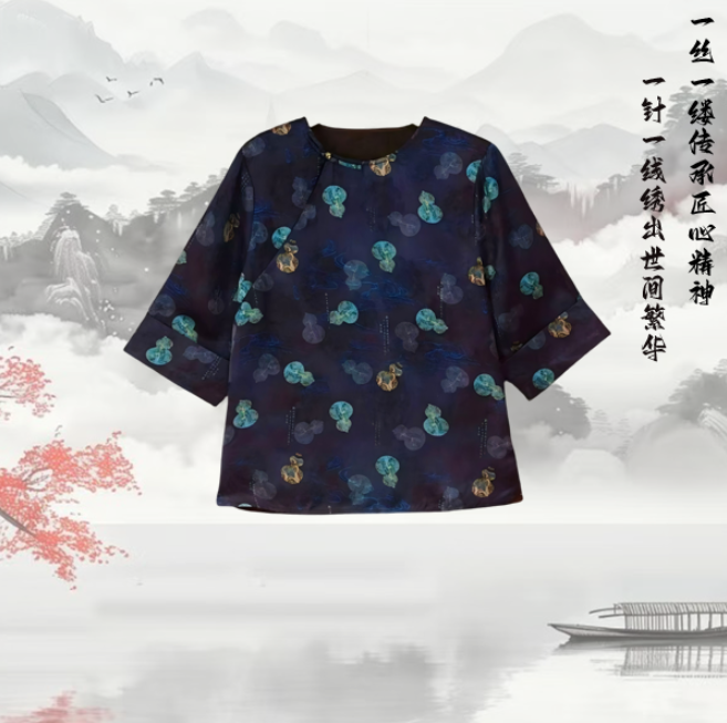 秋款上新！流光溢彩—复古风葫芦印花上衣，尽显东方美学韵味