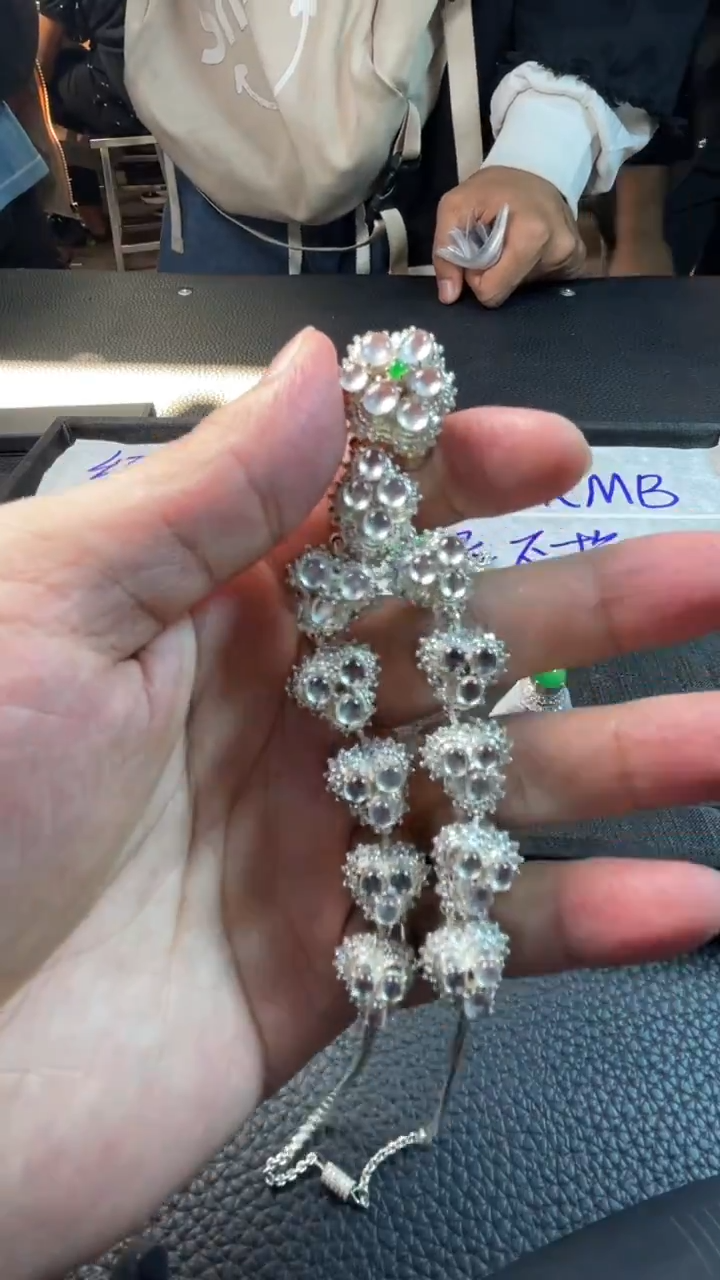 未镶嵌定制翡翠缅料天然A货翡翠黑钢蛋面卡4.6mm 43颗