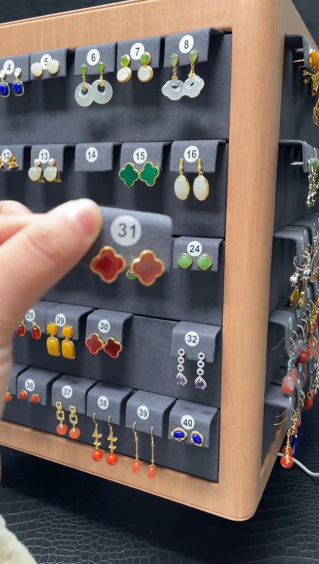 【闪购商品】玛瑙/玉髓耳钉银S925镶嵌0031