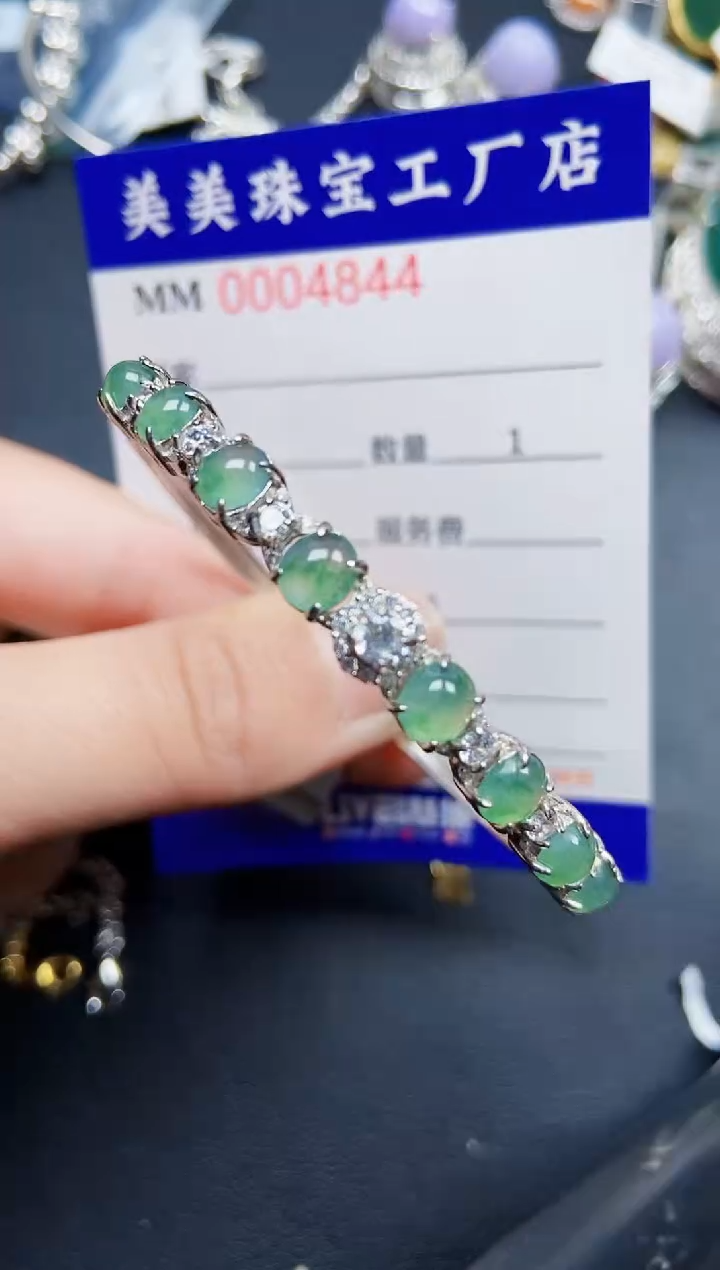 翡翠银S925镶嵌颈饰4844