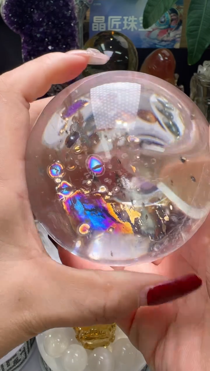 【闪购商品】水晶摆件未镶嵌白水晶彩虹球摆件 JP38658
