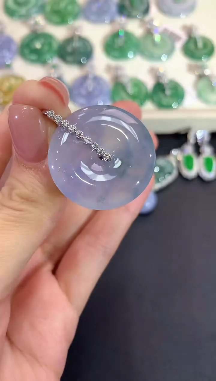 【闪购商品】翡翠吊坠(不含链)18K金镶嵌a47多样性一件发紫货有色差