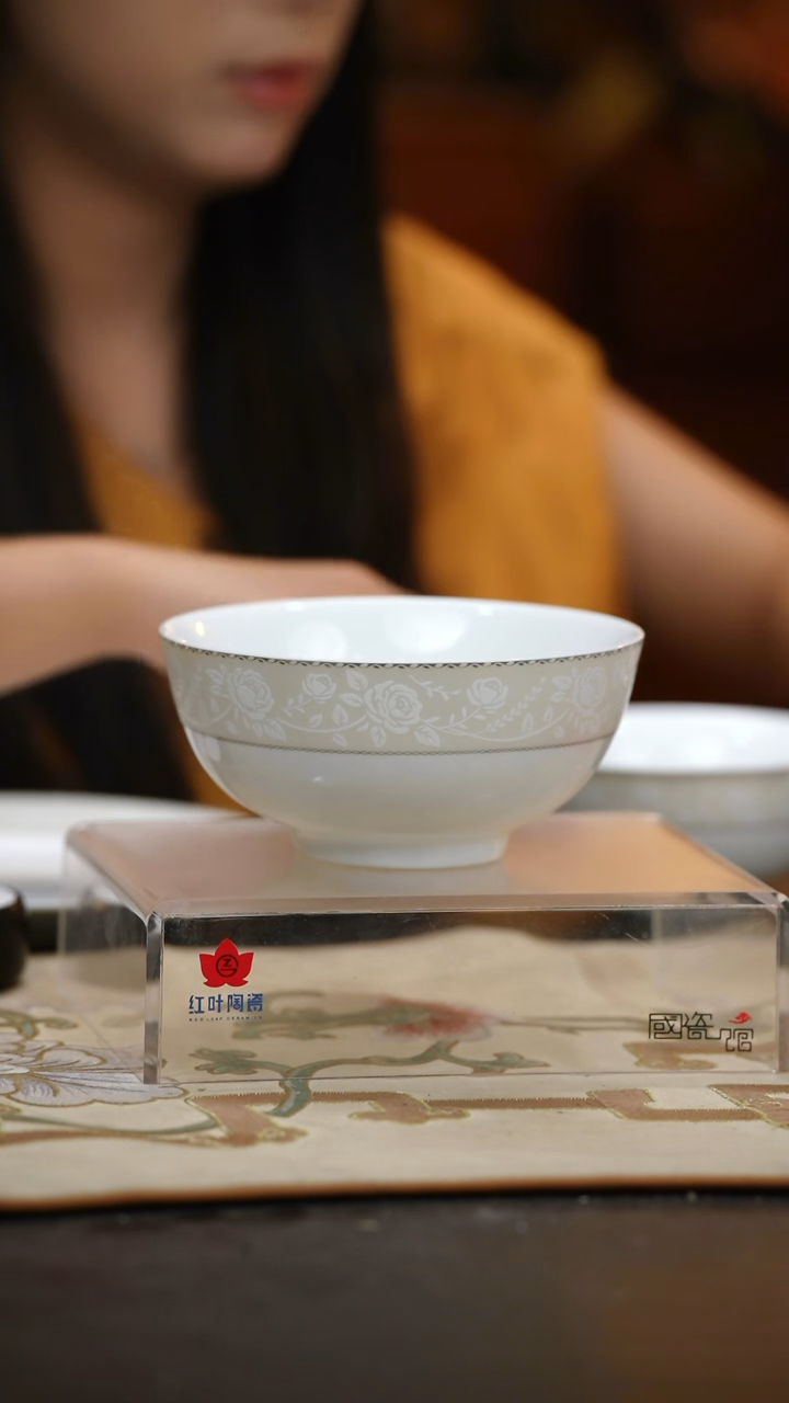 4个微瑕白玫瑰6英寸面碗