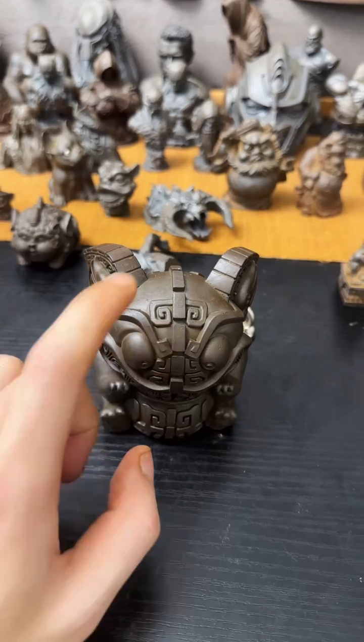 铁天**仙实心铁艺摆件~~两个  大吞金（锈色）