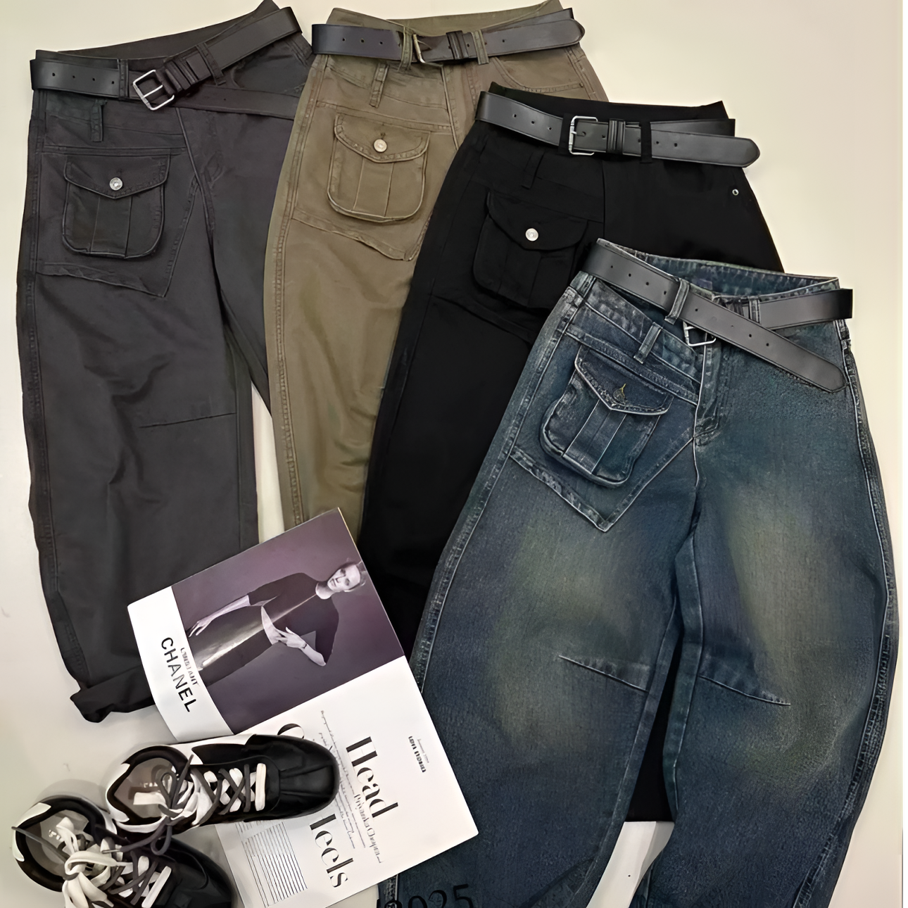 【胖彤彤】9155#工艺牛仔老爹裤Y/521