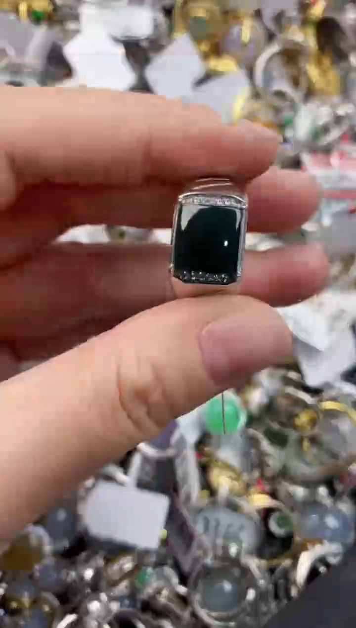 银S925镶嵌戒指翡翠333   7