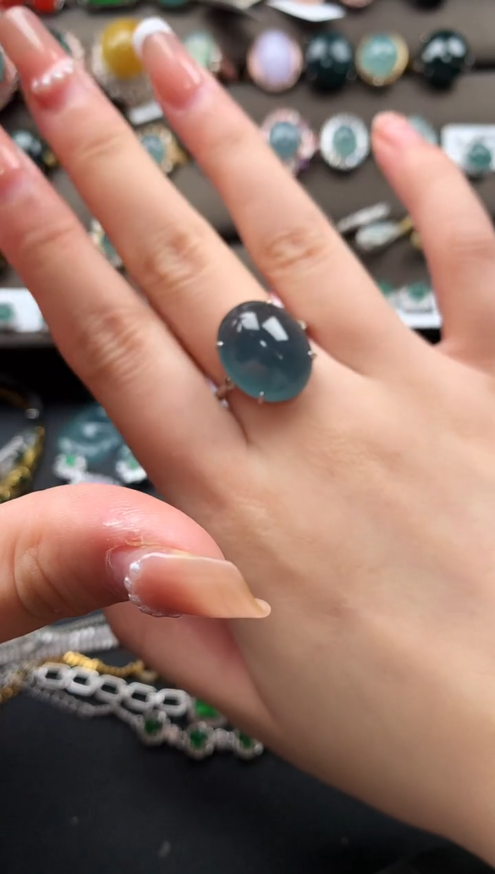 【闪购商品】翡翠戒指银S925镶嵌512411