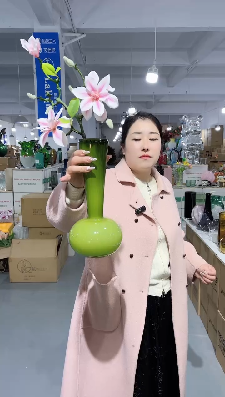 【闪购商品】玻璃L-天鹅颈花瓶