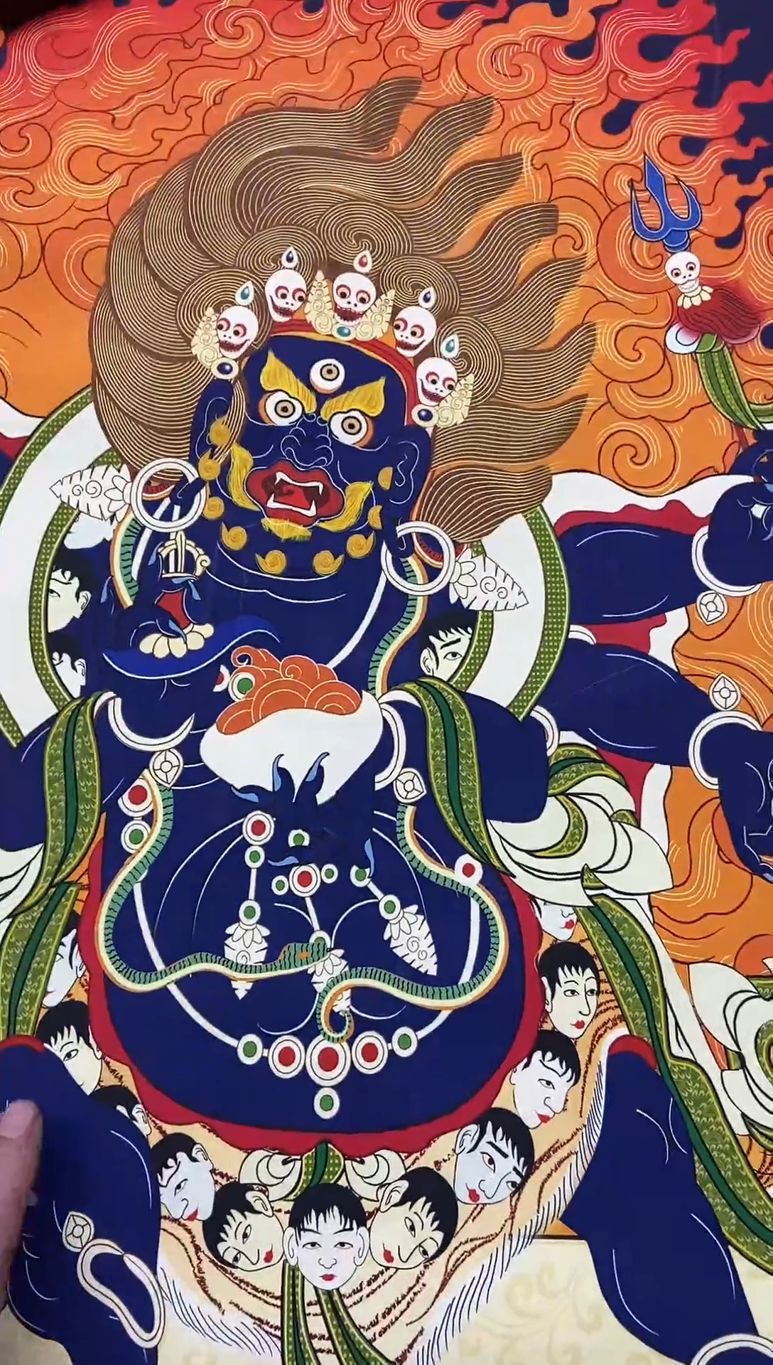 卷轴画精品挂饰六臂马哈个啦 唐卡tk16