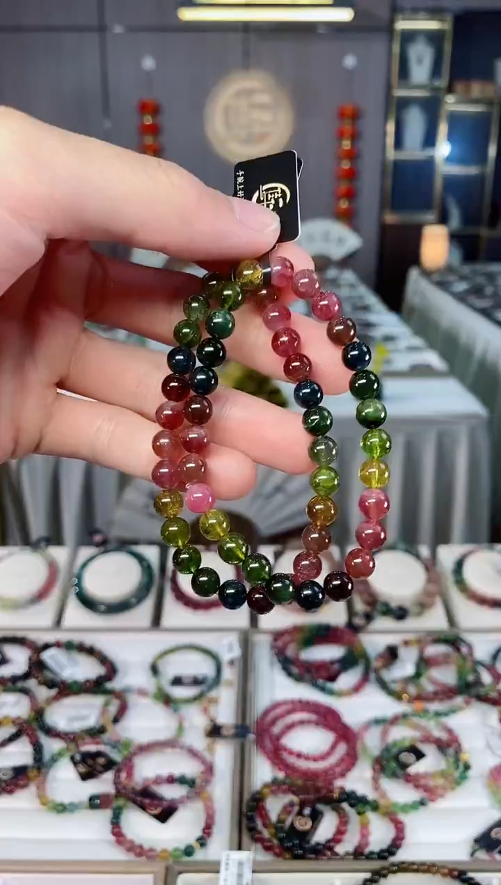 未镶嵌透体老矿碧玺单圈手串6mm+碧玺xion多样性发一条