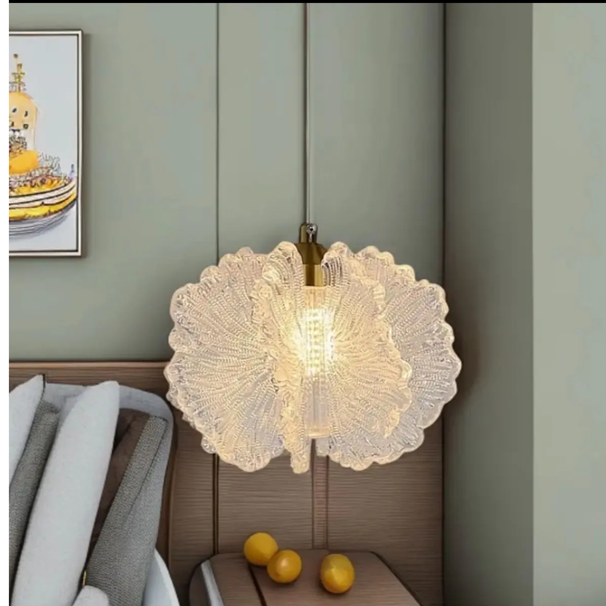 奶油花瓣床头服装店网红小吊灯简约计师个性卧室吊灯