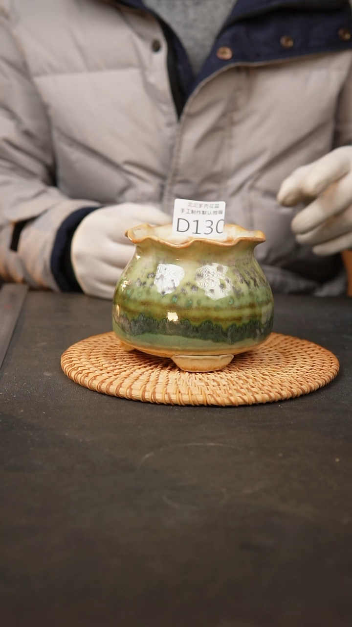 【闪购商品】瓷片130泥泥手工花盆