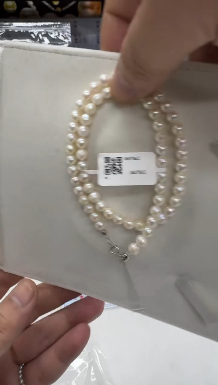 【闪购商品】海水珍珠项链银S925镶嵌5-6mm