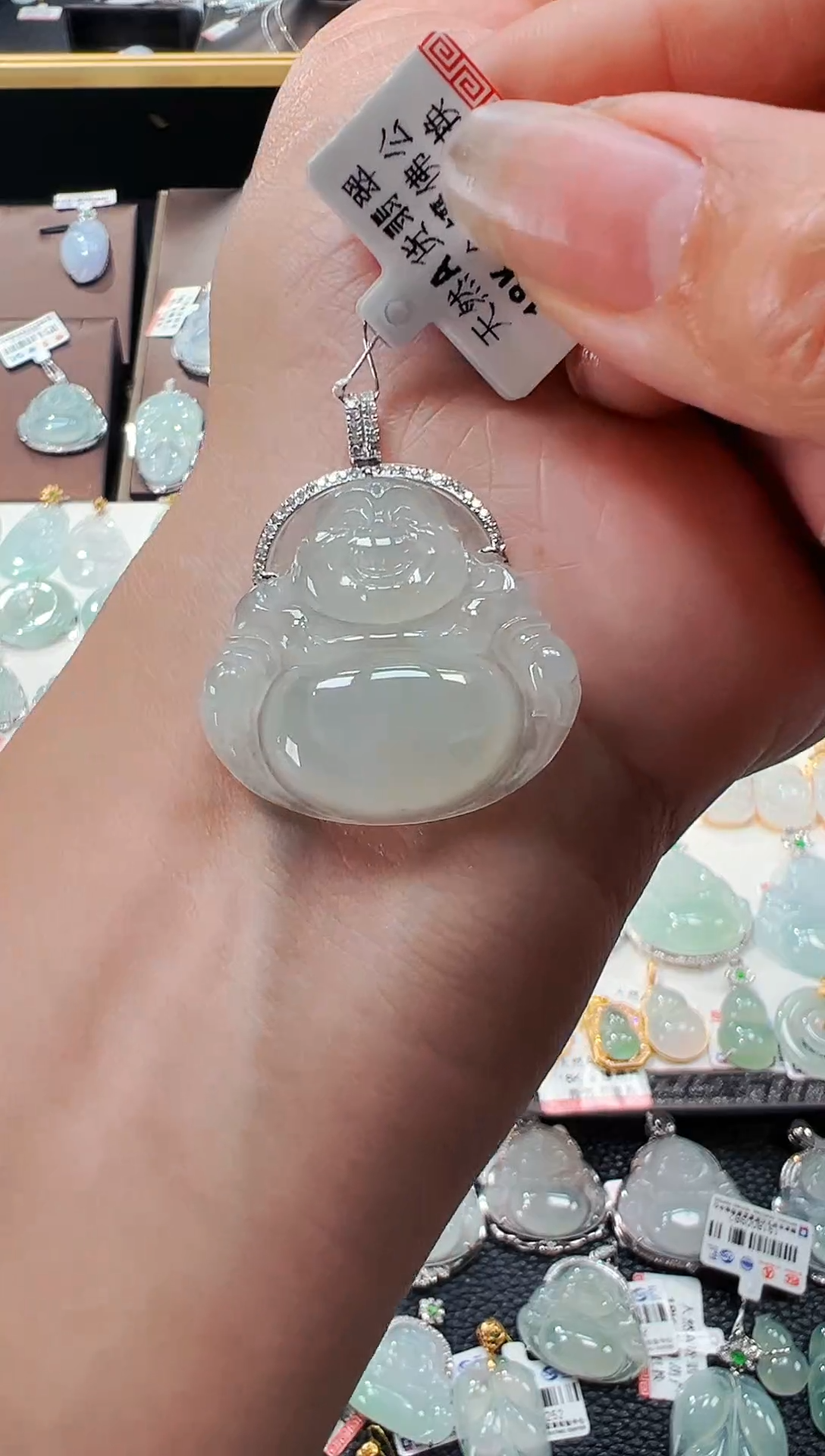 【闪购商品】翡翠吊坠(不含链)18K金镶嵌佛公吊坠136