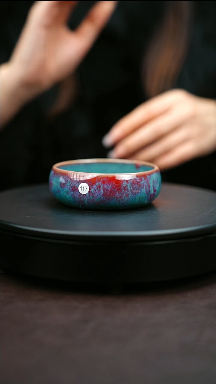 117#原矿钧瓷炉钧釉普洱杯