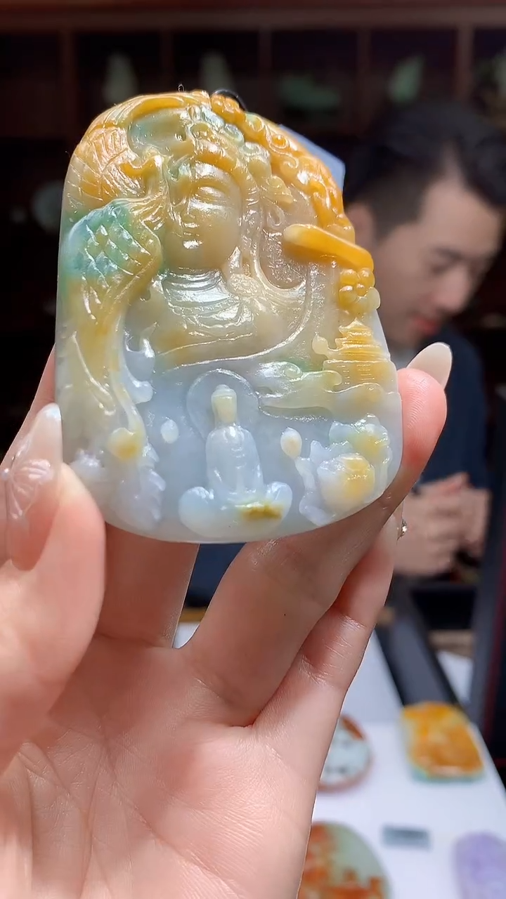 【闪购商品】定制翡翠未镶嵌8046jj-毛货挂件11