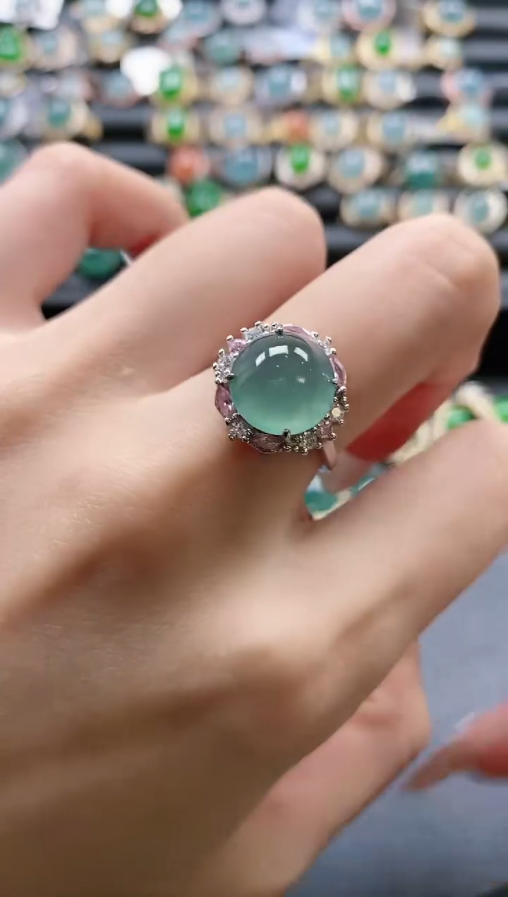【闪购商品】翡翠戒指银S925镶嵌51511