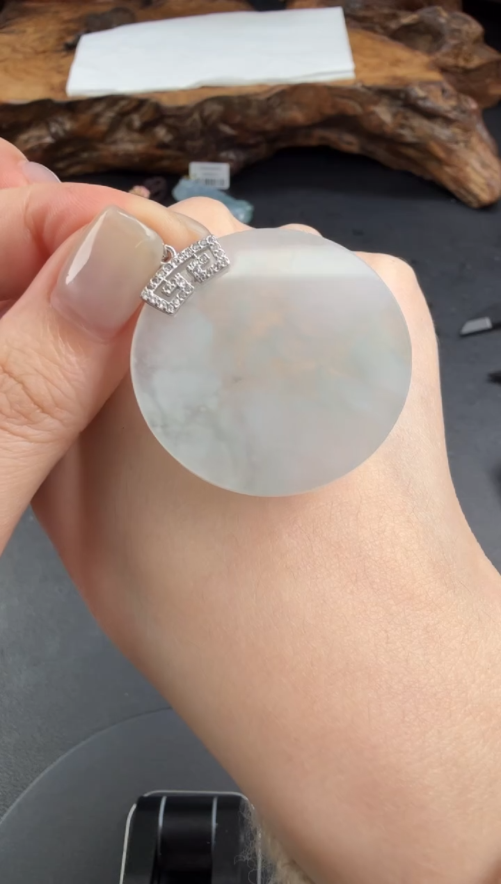 吊坠(不含链)银S925镶嵌翡翠翡翠饰品-213