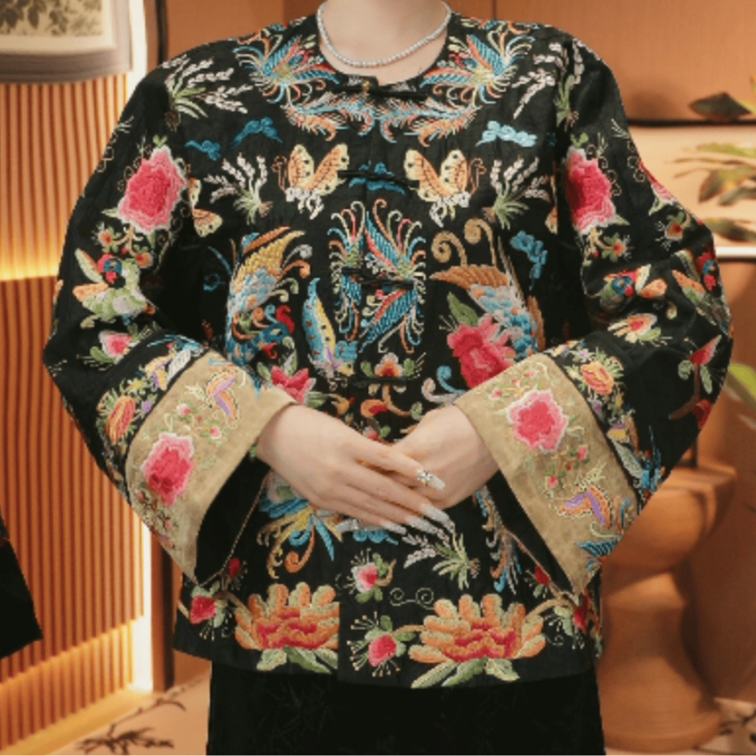 【金玉满堂】早秋新中式重工繁华刺绣上衣20241090小美-大女王仓