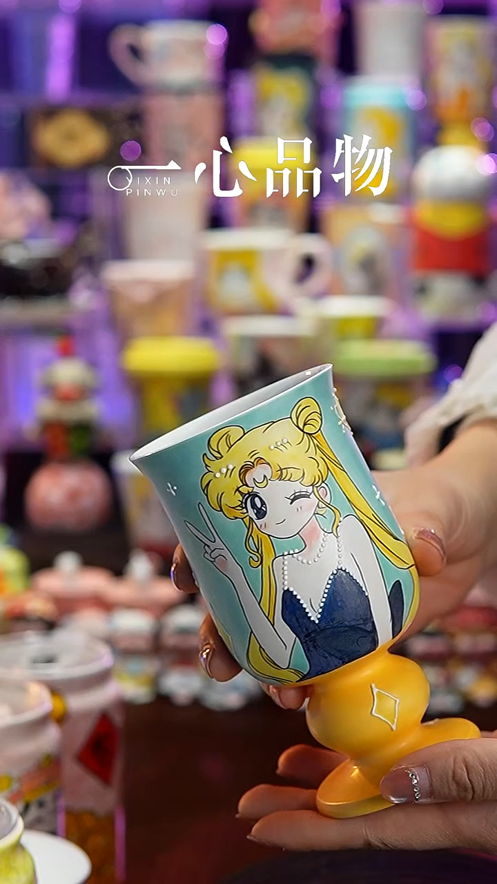 杯子瓷A147景德镇手工手绘杯子摆件