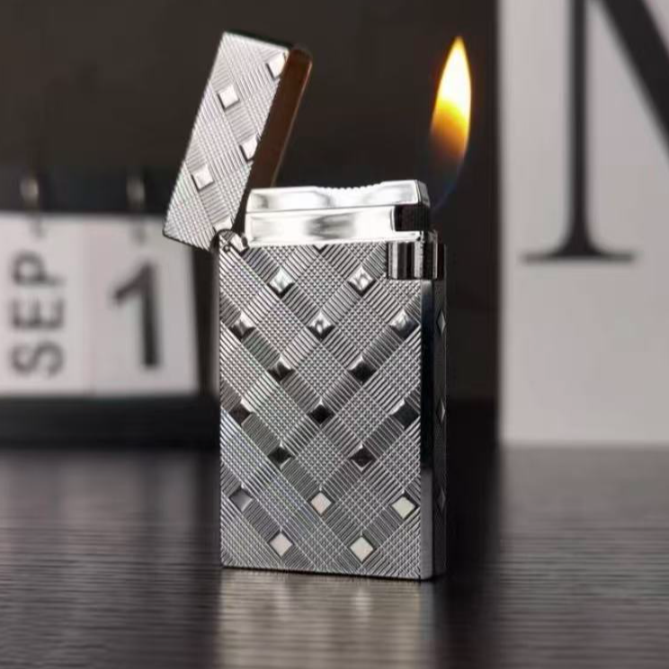 法国都柏特铜充气打火机侧滑轮高端送男士经典超薄款一往情深