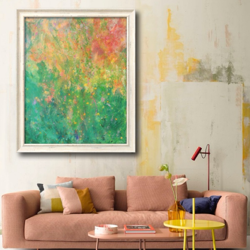 【奕心追光】原创能量肌理画《林初盛花正开》抽象装饰画玄关客厅卧室