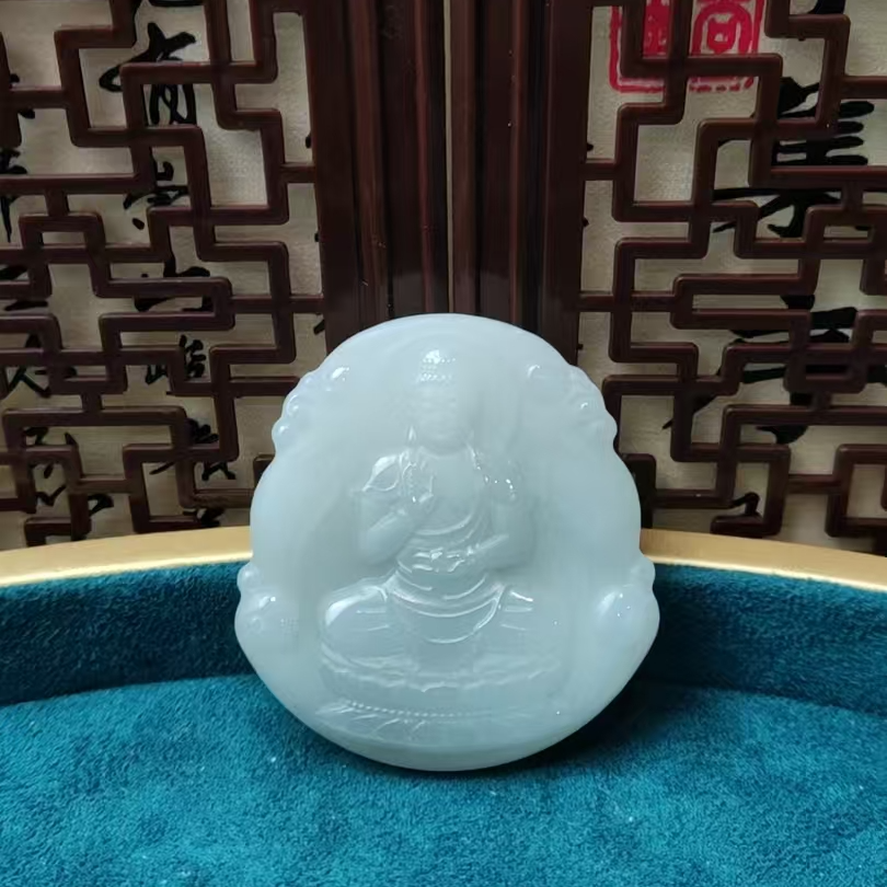 和田玉阿弥陀佛吊坠（猪，狗）