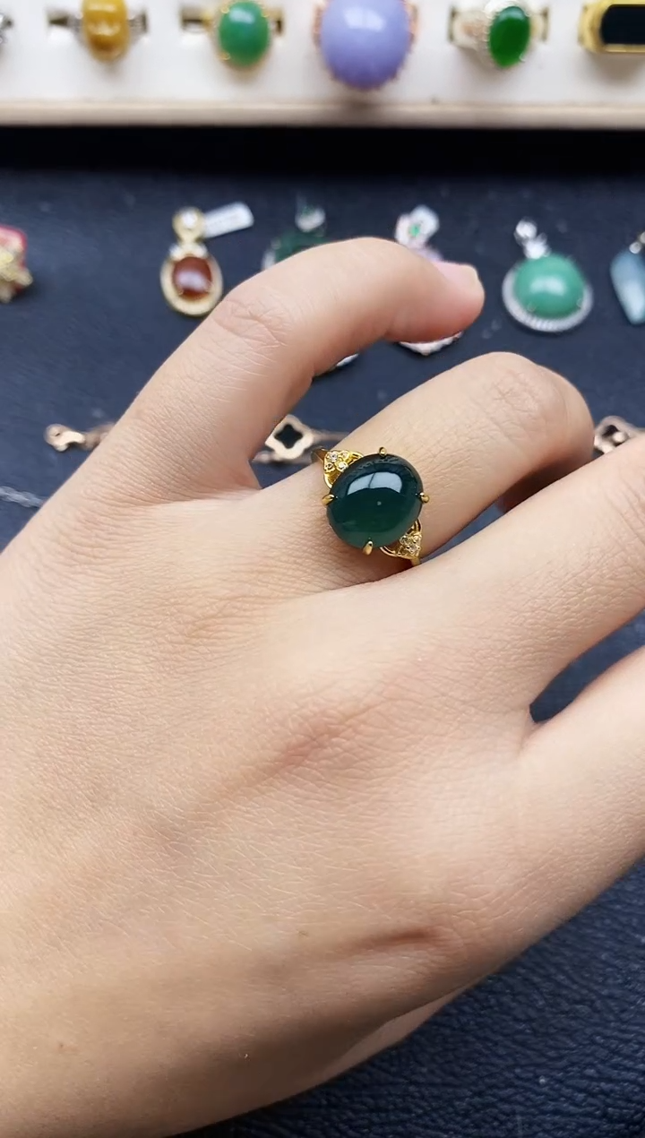 【闪购商品】翡翠戒指银S925镶嵌11111