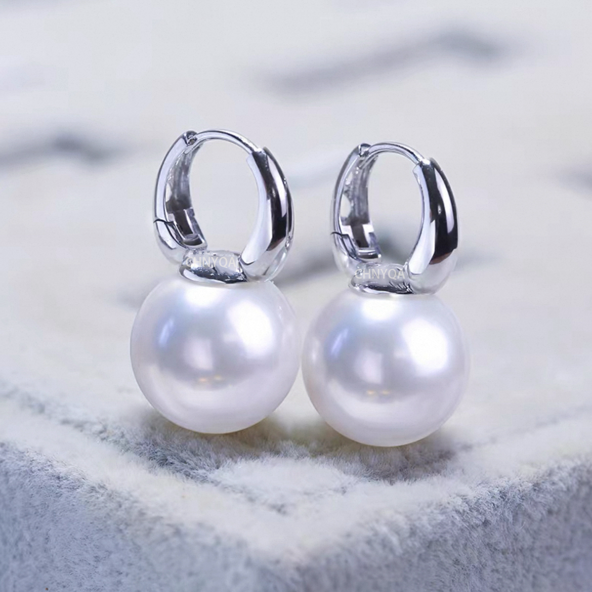 CHNYQA/沉鱼俏 925银耳饰 明星气质【马凡舒同款水桶耳扣】真银防敏