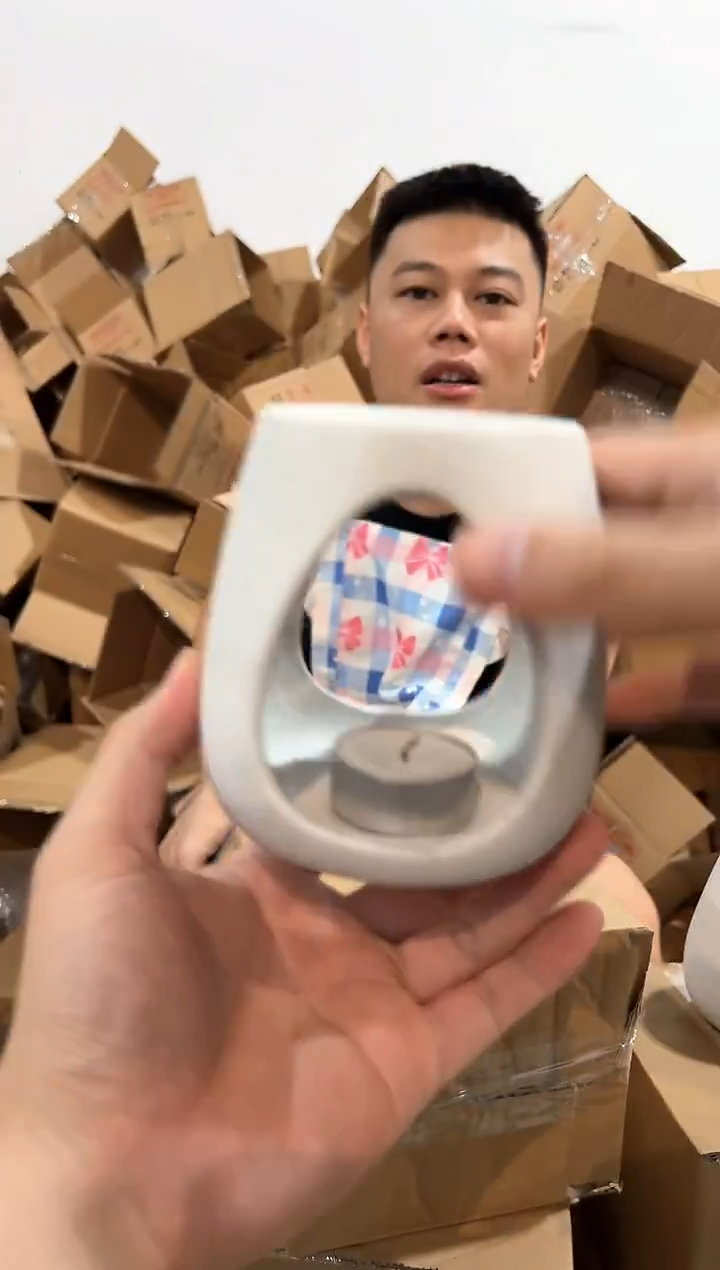 瓷片香薰精油烛台