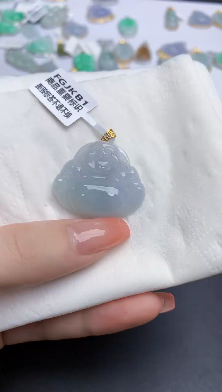 【闪购商品】翡翠颈饰18K金镶嵌天然缅甸翡翠A货