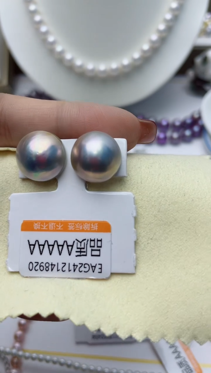 【闪购商品】拼合珍珠（马贝珠）耳饰银S925镶嵌W128