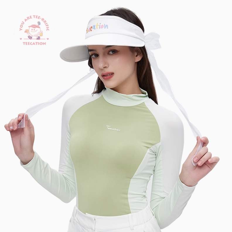 TEECATION 25ss 高尔夫运动拼接紧身立领logo长袖016