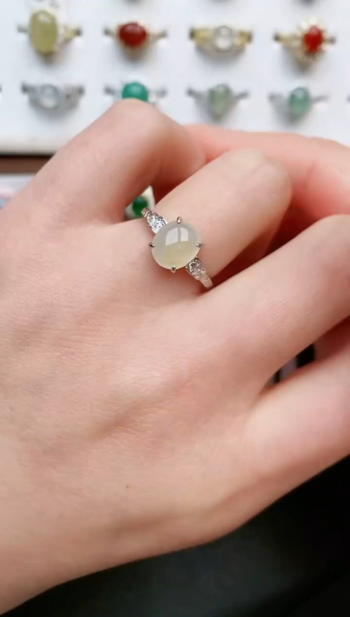 【闪购商品】翡翠戒指银S925镶嵌....