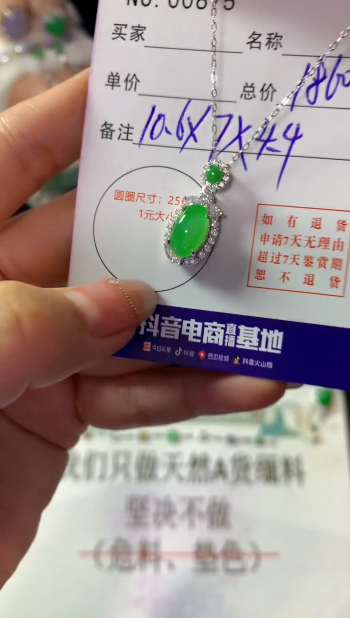 颈饰银S925镶嵌翡翠翡翠