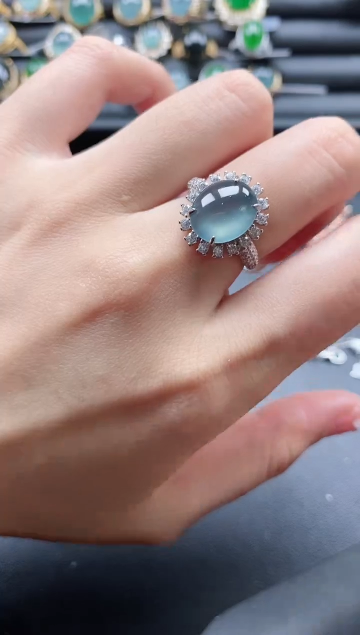 【闪购商品】翡翠戒指银S925镶嵌1111