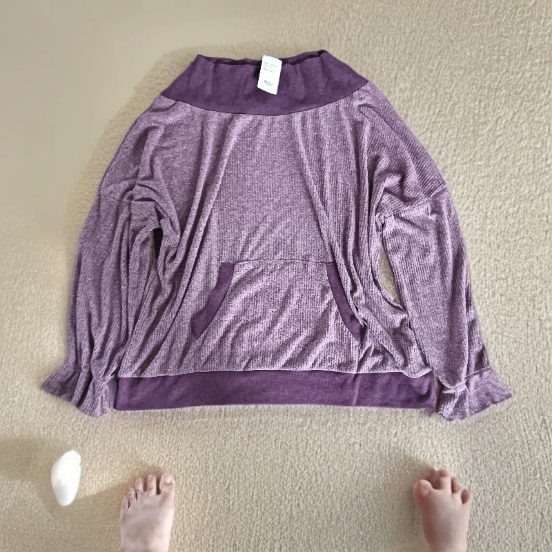 1502297秋装新款紫色拼接七七家小衫
