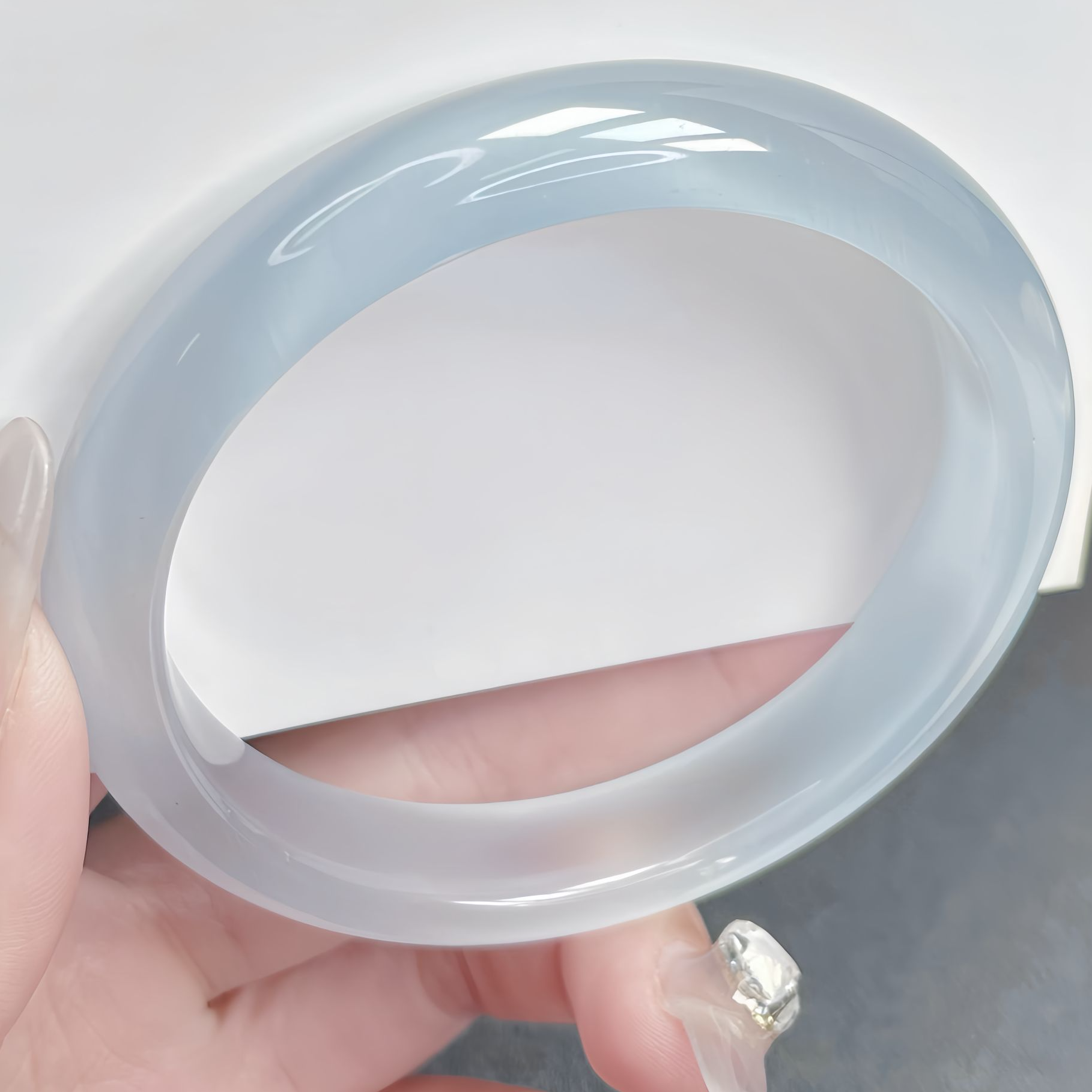 手镯  冰冰蓝 显白简约冰透 62圈口