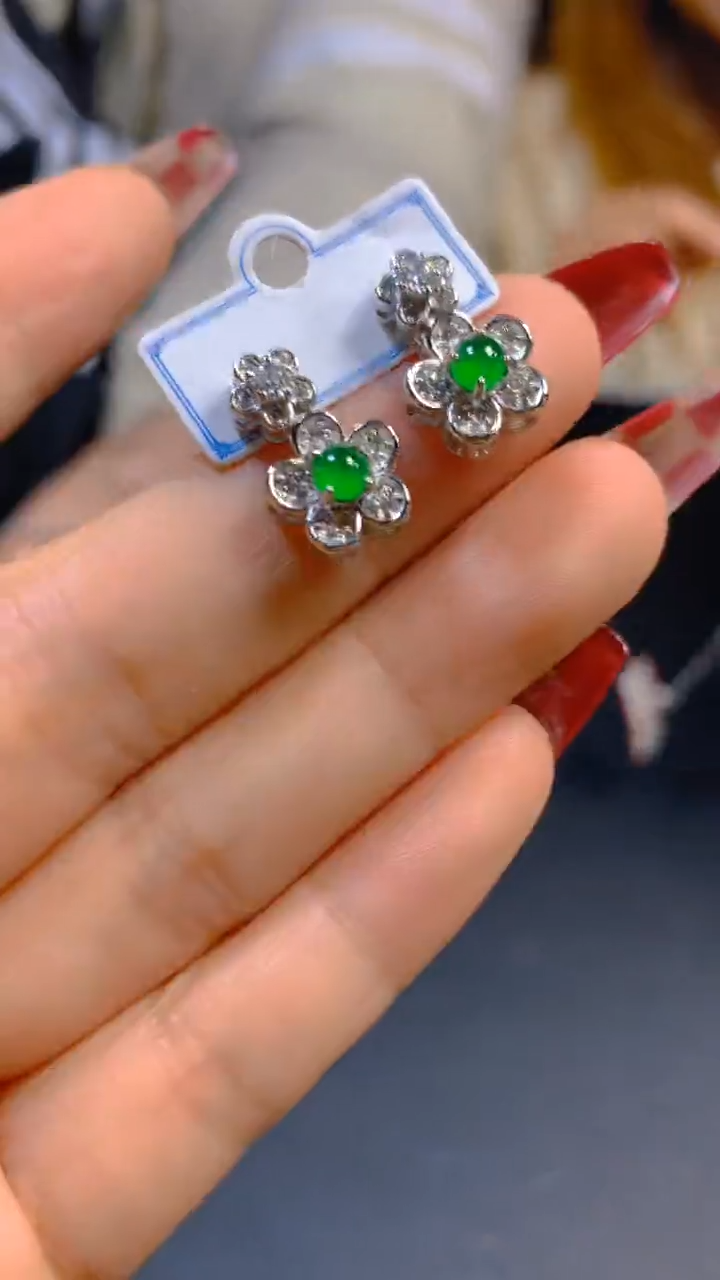 【闪购商品】翡翠耳饰未镶嵌0447817947多样性发一