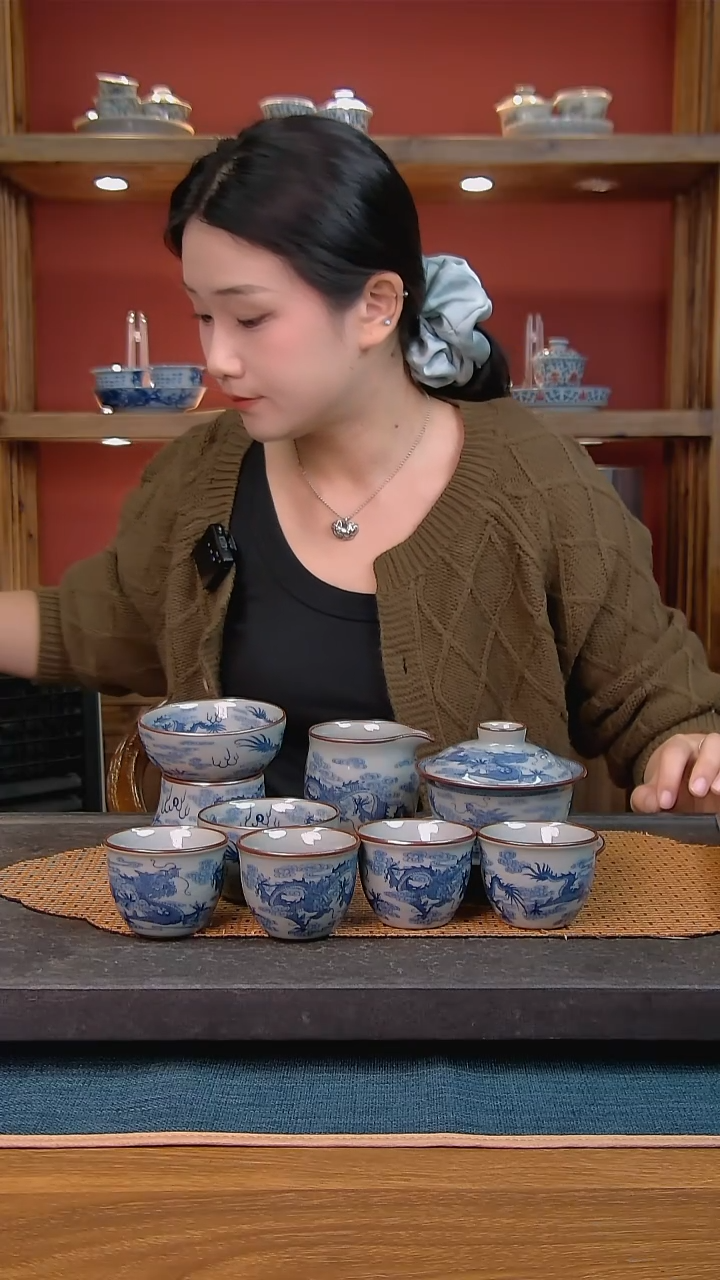 郸****介简装家用款8件套 老陶泥开片纹陶瓷茶具